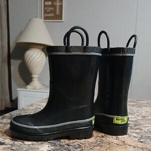 Western Chief Kids Black and Gray Rain Boots